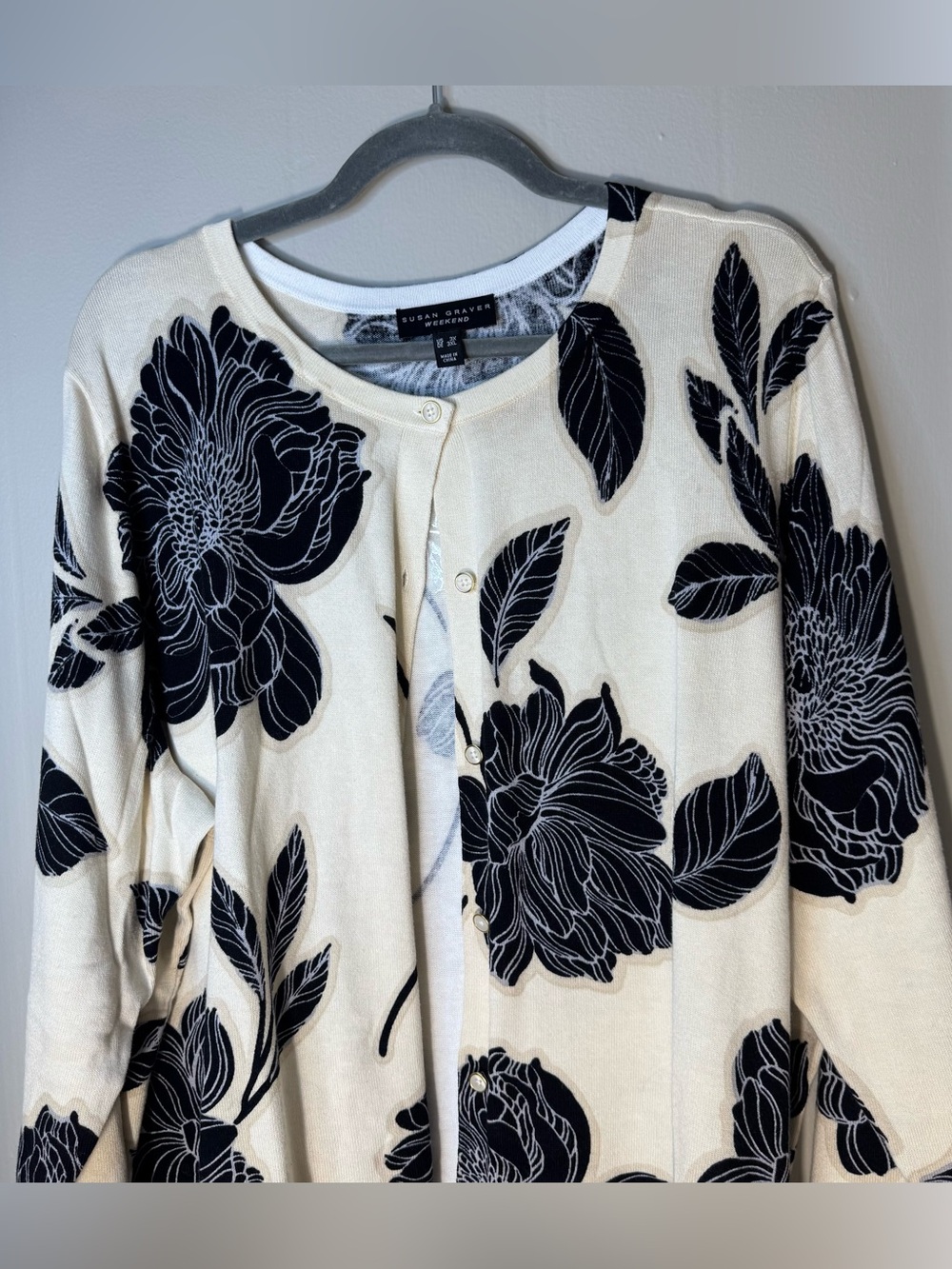 Susan Graver Weekend NWT Women's Cream Cardigan Size 3X - Picture 2 of 11
